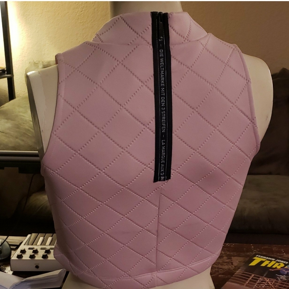 Adidas Wonder Pink Mock Neck Crop Top S - Picture 2 of 3